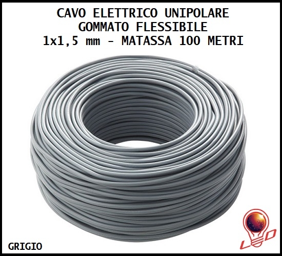 cavo elettrico n07v-k 100 mt grigio 1x1,5 mmq bobina da 100mt