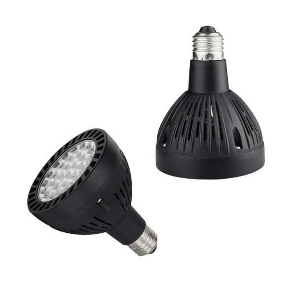 lampadina led cob par30 e27 36 watt faretto luce 6500k 3000k 4000k nero  p30-2n