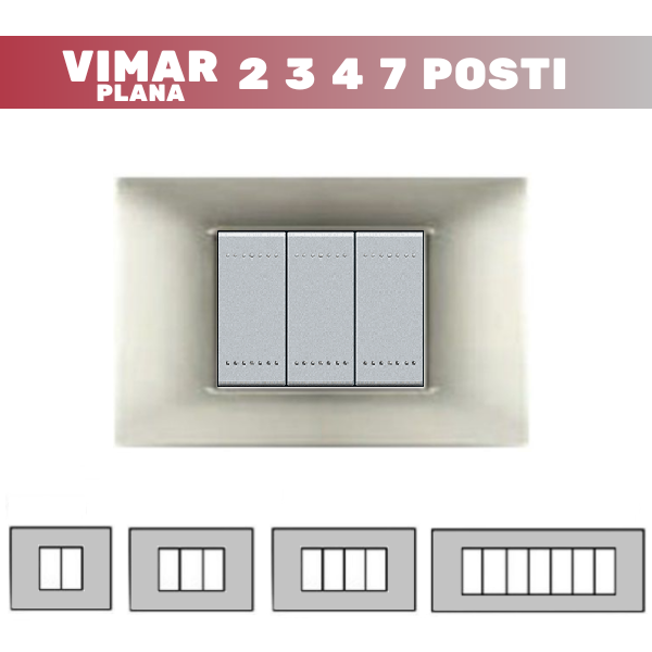 Placca 2 3 4 7 Posti Sabbia VIMAR Plana Compatibile in vendita online