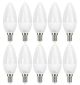 ASIA LED - 10 x Lampadina LED Candela E14 C37 8W , 800 Lumen, Fascio Luminoso 220°, Non Dimmerabile [Classe di efficienza energetica A+] (Luce Calda 3000k)