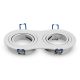 PORTAFARETTO ORIENTABILE DA INCASSO BIANCO PER 2 LAMPADINE GU10 ROTONDO IN ALLUMINIO V-TAC