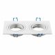 PORTAFARETTO ORIENTABILE DA INCASSO BIANCO PER 2 LAMPADINE GU10 QUADRATO IN ALLUMINIO V-TAC
