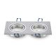 PORTAFARETTO ORIENTABILE DA INCASSO SPAZZOLATO PER 2 LAMPADINE GU10 QUADRATO IN ALLUMINIO V-TAC