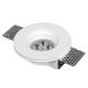 Portafaretto In Gesso Bianco Da Incasso - Tondo GU10 Ø 100 mm - Mondo Led