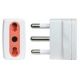 Adattatore Semplice Spina 16A A 1 Presa Bivalente 10/16 White/Red - New Energy