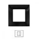 Placca 2 Posti NERA V6002-02 Compatibile VIMAR Plana