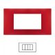 Placca 4 posti VIMAR Plana ROSSO Corallo V6004-15 Compatibile