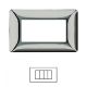 Placca 4 Posti CROMO LUCIDO bTicino MATIX AM4804 / 504SA Compatibile