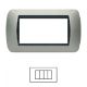 Placca 4 Posti GRIGIO SCURO bTicino LIVING International L4804/LN4704 Compatibile