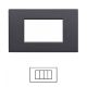 Placca 4 Posti NERA bTicino LIVING Light LNA4804 / LN4704 Compatibile