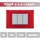 Placca 2 3 4 7 Posti | Rosso VIMAR Plana Compatibile