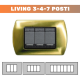 Placca Living International 3 4 7 Posti | Oro Satinato Compatibile in Acciaio