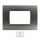 Placca 3 Posti ARGENTO Scuro LIVING Light LNA4803 / LN4703 Compatibile