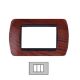 Placca 3 Posti RADICA NOCE LIVING International Compatibile in Acciaio
