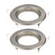 2 PORTAFARETTI FISSI ROTONDI DA INCASSO PER LAMPADINE GU10 NIKEL SATINATO - V-TAC