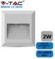 VT-1152-1320-Luce Naturale 4000k-FARETTO LED DA INCASSO 2W CORPO BIANCO QUADRATO PER ESTERNO IP65