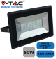VT-4051-5960-Luce Fredda 6500k-FARO LED SMD 50W E-SERIES ULTRA SLIM DA ESTERNO CORPO NERO
