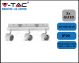APPLIQUE SUPPORTO PORTAFARETTO DA INCASSO ORIENTABILE PER 3 LAMPADINE GU10 - VT-790-3619