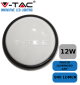 VT-8015-BLK-PLAFONIERA LED 12W ROTONDA COLORE NERO IP54 - V-TAC