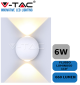 VT-836-8301-Luce Calda 3000k-LAMPADA LED DA MURO 6W APPLIQUE FORMA SFERICA ESTERNO CORPO BIANCO