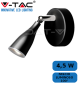 VT-805-8263-Luce Calda 3000k-LAMPADA LED DA PARETE ORIENTABILE 4,5W CORPO NERO